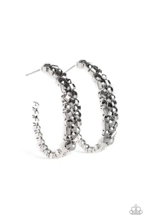 Paparazzi Earring ~ A GLITZY Conscience - Silver