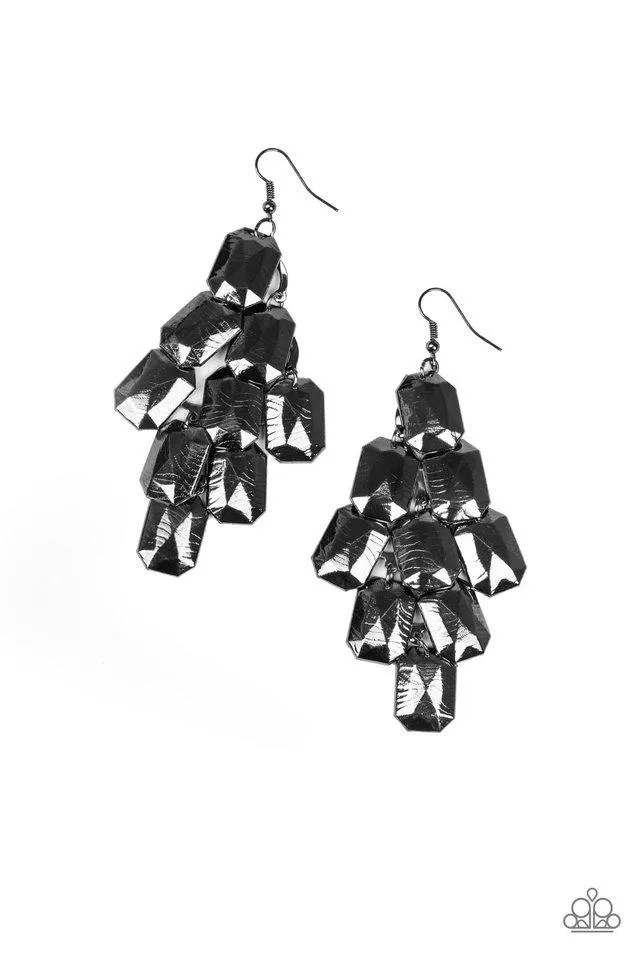 Paparazzi Earring ~ Contemporary Catwalk - Black