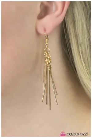 Paparazzi Earring ~ Looks Can Be Deceiving - Gold