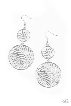 Paparazzi Earring ~ Palm Oasis - Silver