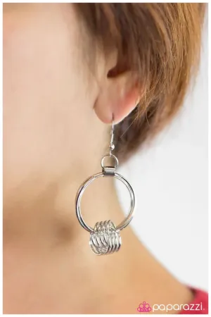 Paparazzi Earring ~ Palm Springs - Silver