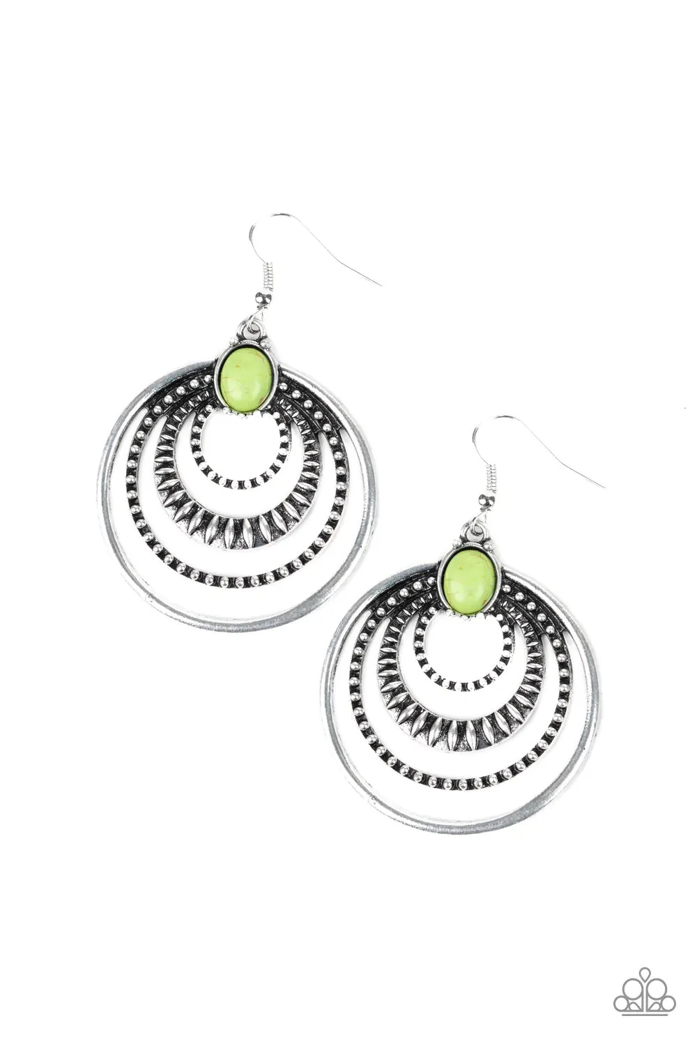 Paparazzi Earring ~ Southern Sol - Green