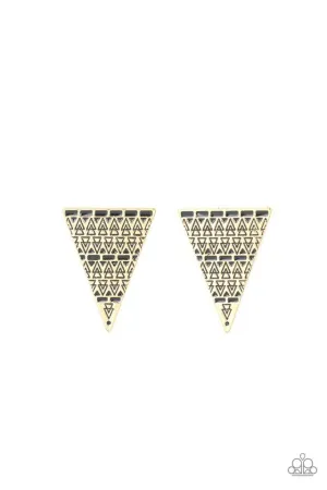 Paparazzi Earring ~ Terra Tricolor - Brass