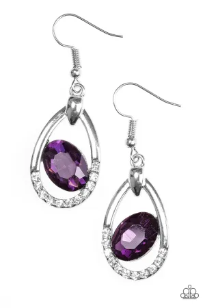 Paparazzi Earring ~ Uptown Crown - Purple