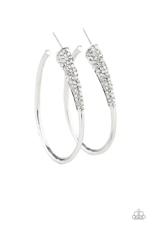 Paparazzi Earring ~ Winter Ice  - White