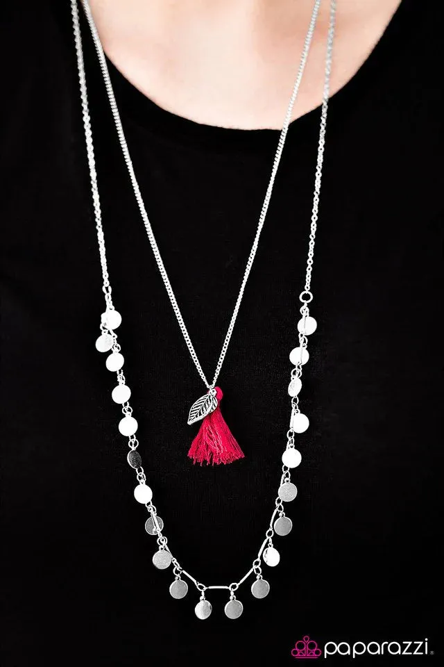 Paparazzi Necklace ~ Born To Wander - Red