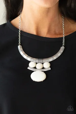 Paparazzi Necklace ~ Commander In CHIEFETTE - White