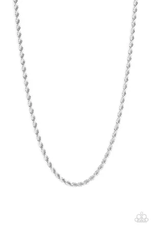 Paparazzi Necklace ~ Double Dribble - Silver