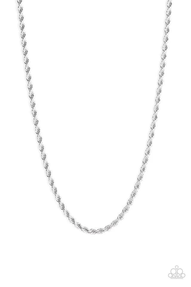 Paparazzi Necklace ~ Double Dribble - Silver