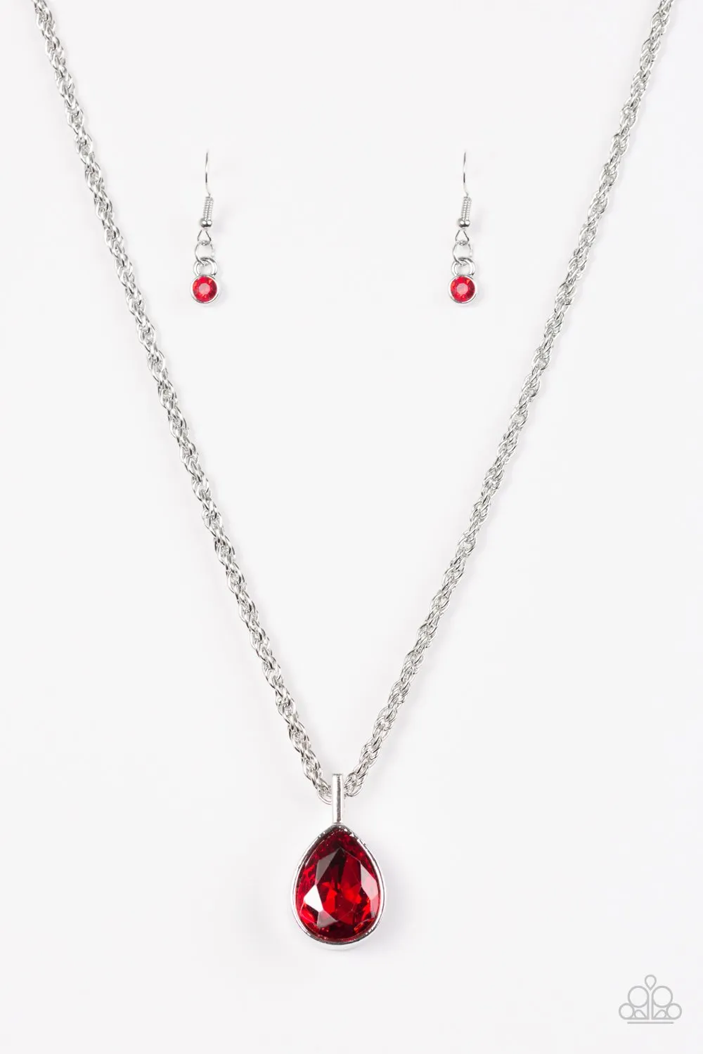 Paparazzi Necklace ~ Million Dollar Drop - Red