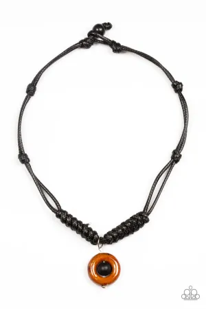 Paparazzi Necklace ~ Stylishly Stone Age - Black