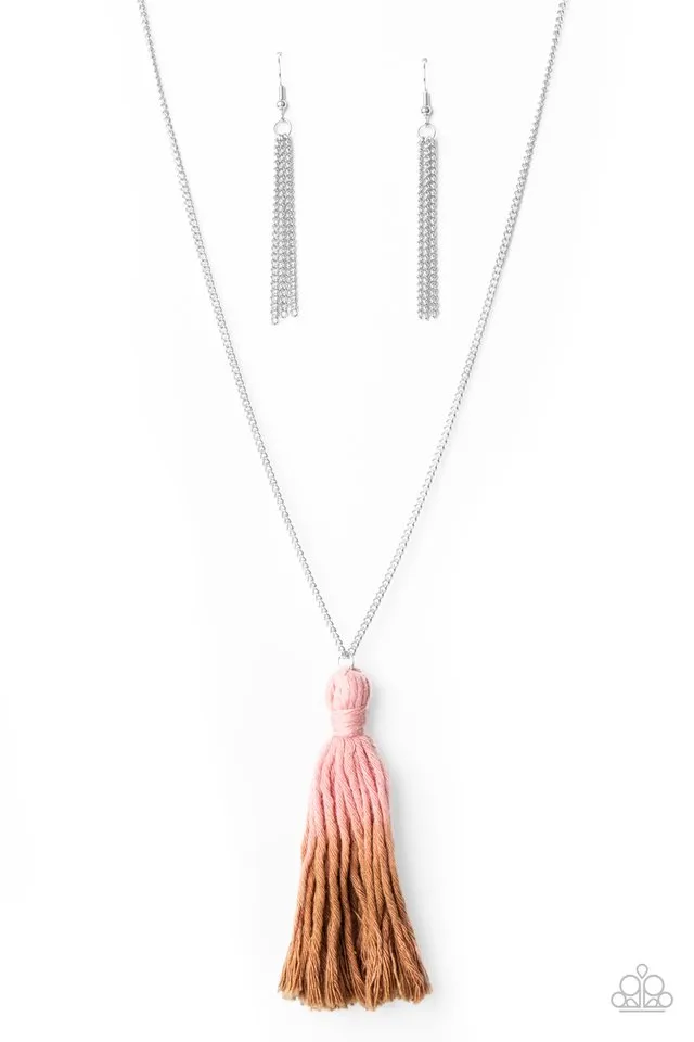 Paparazzi Necklace ~ Totally Tasseled - Pink