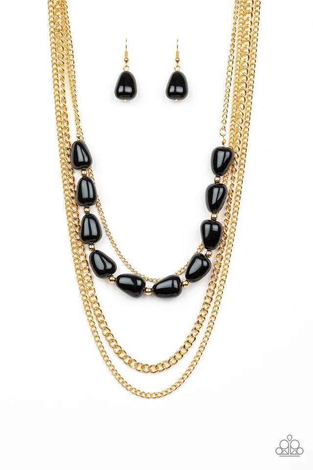 Paparazzi Necklace ~ Trend Status - Black