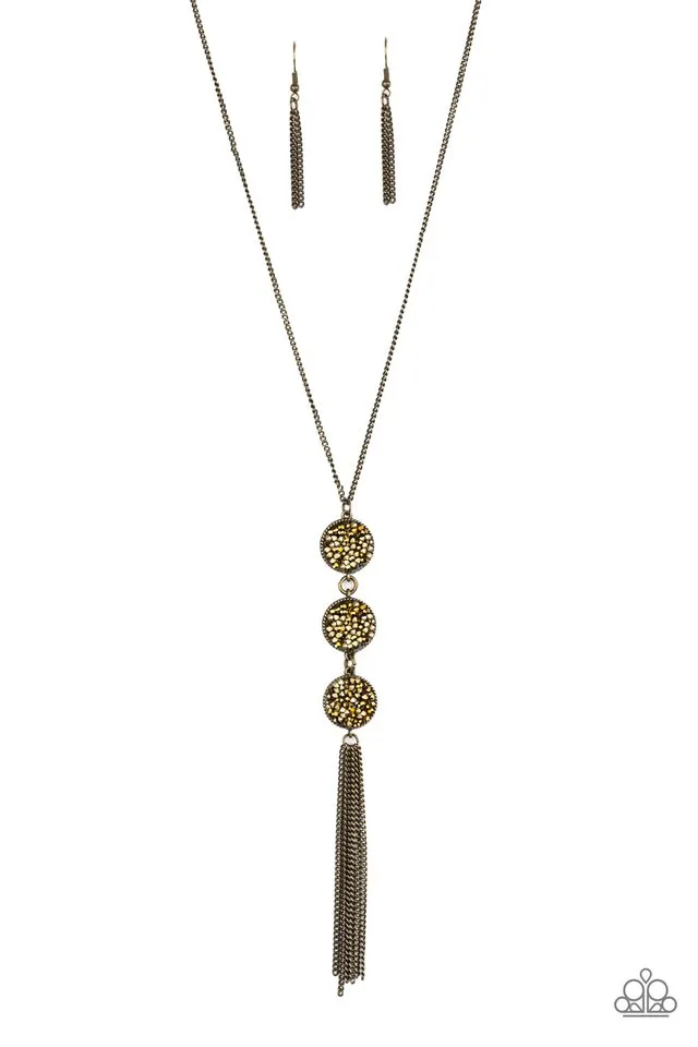 Paparazzi Necklace ~ Triple Shimmer - Brass