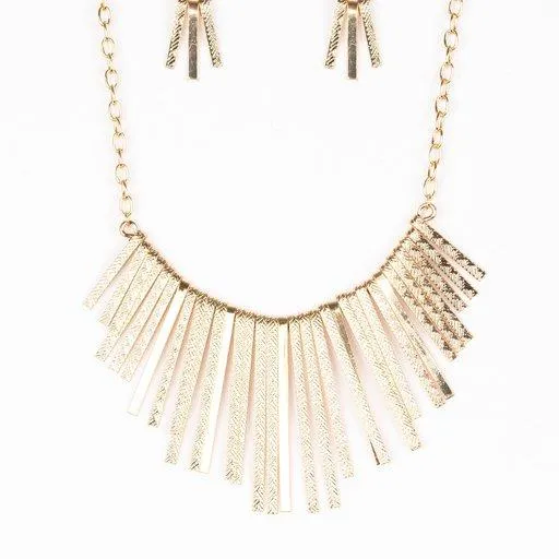 Paparazzi Necklace ~ Welcome To The Pack - Gold