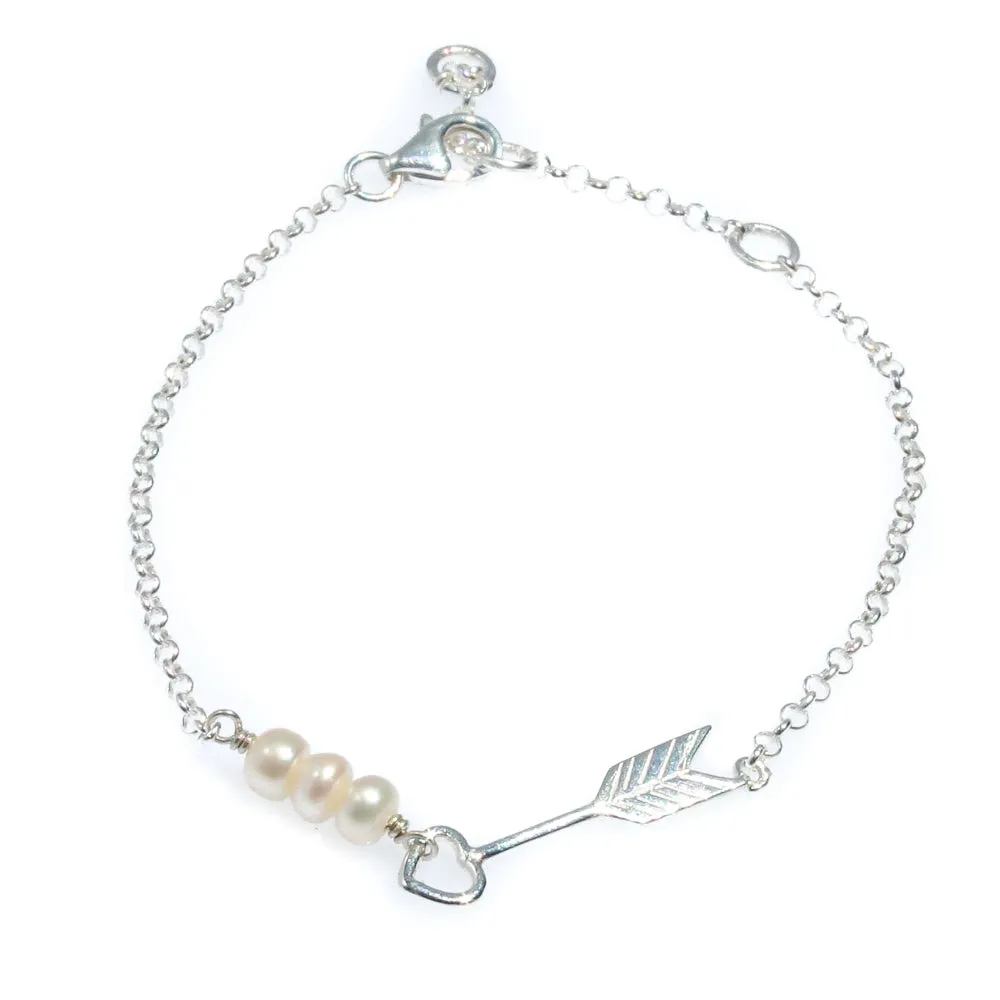 Pearl Tide Arrow Bracelet Silver