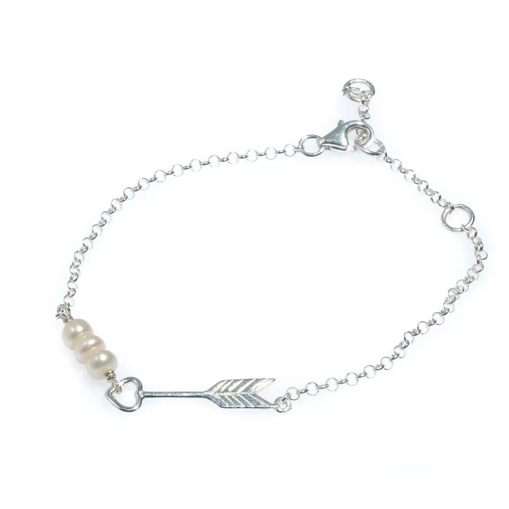 Pearl Tide Arrow Bracelet Silver