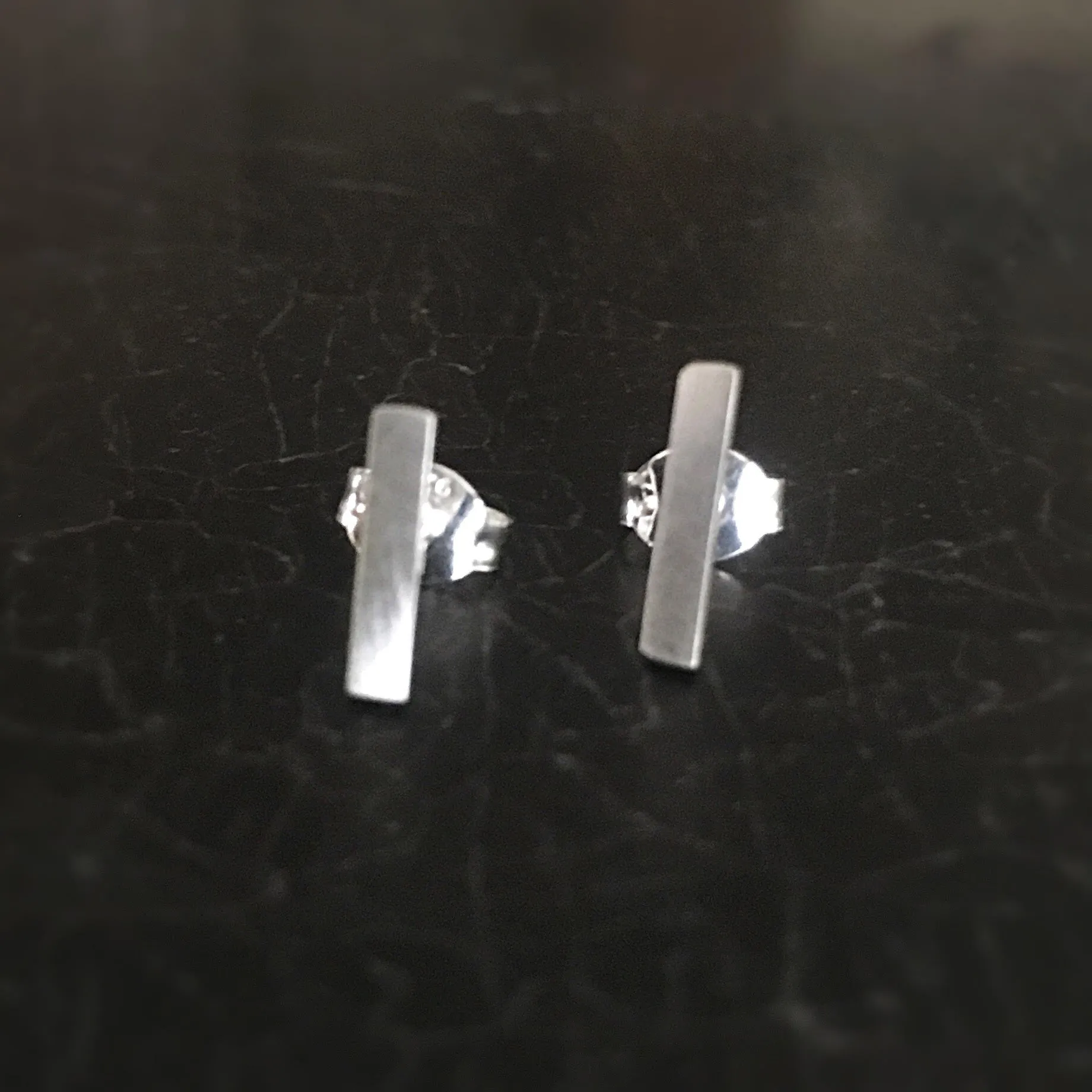 Petite Sterling Silver Bar Studs