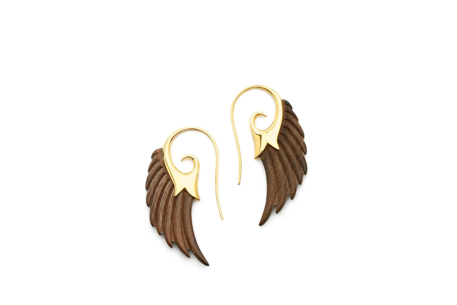 Poplar Wood Wing Earrings