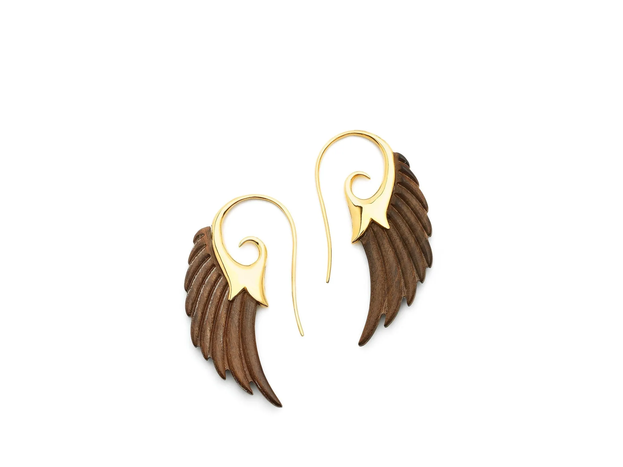 Poplar Wood Wing Earrings