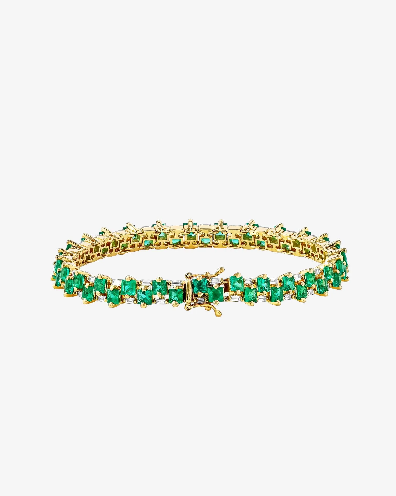 Princess Midi Stack Emerald Tennis Bracelet