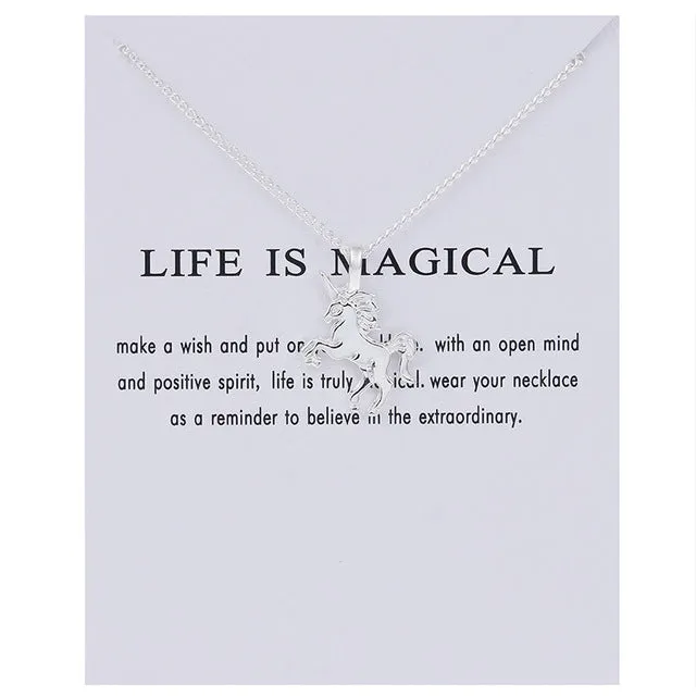 "Life Is Magical" Unicorn Statement Necklace