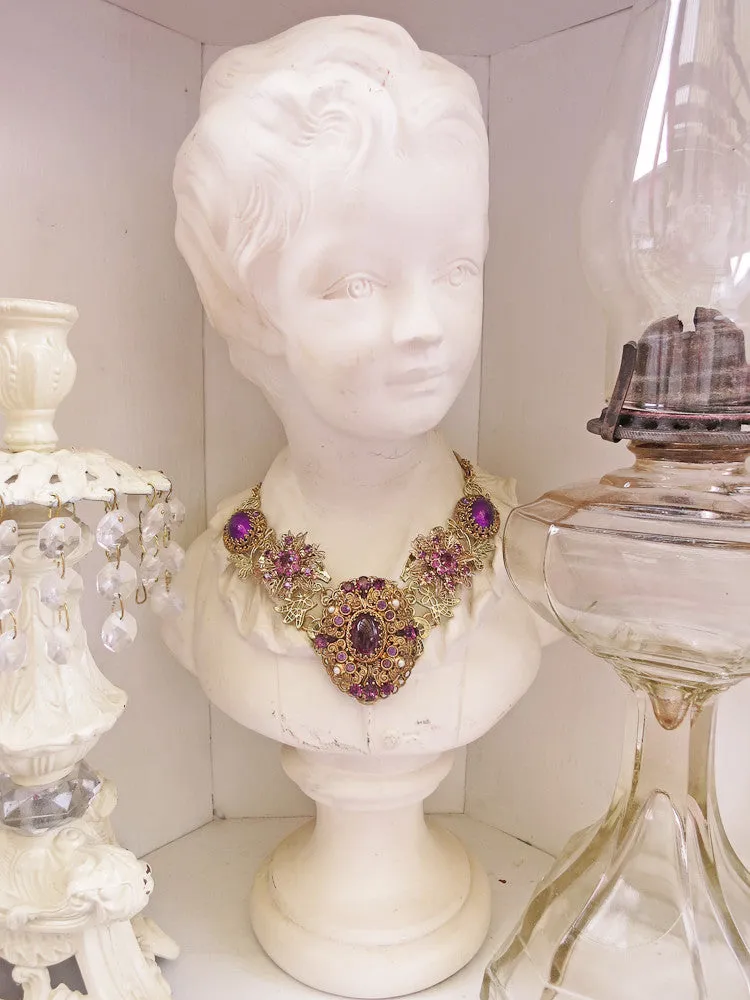 Regal Purple Statement Collar Necklace