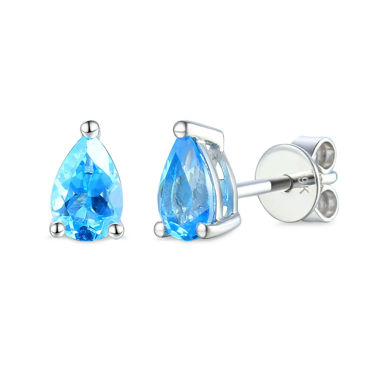 Rosa Mer Pear Aquamarine Pendant & Earring Set | 9K White Gold