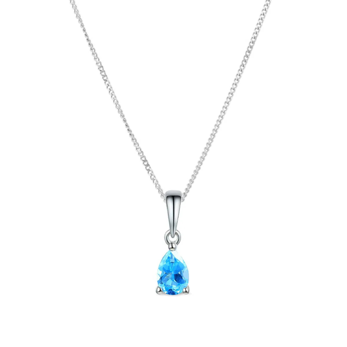 Rosa Mer Pear Aquamarine Pendant & Earring Set | 9K White Gold