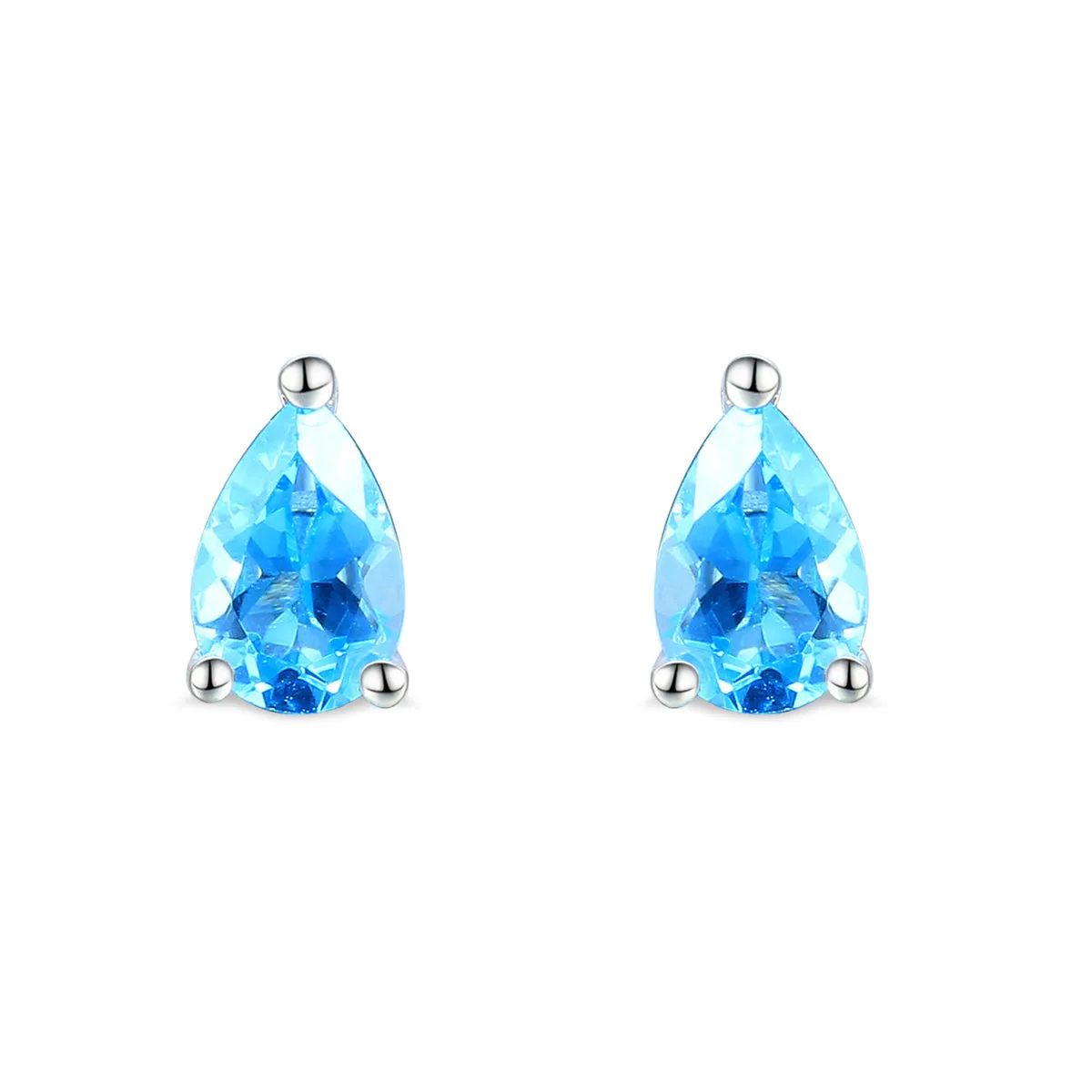 Rosa Mer Pear Aquamarine Pendant & Earring Set | 9K White Gold