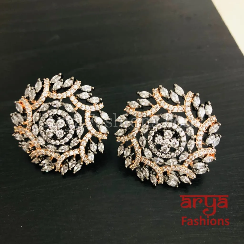 Round Multicolor Designer Studs with Kemp Stones