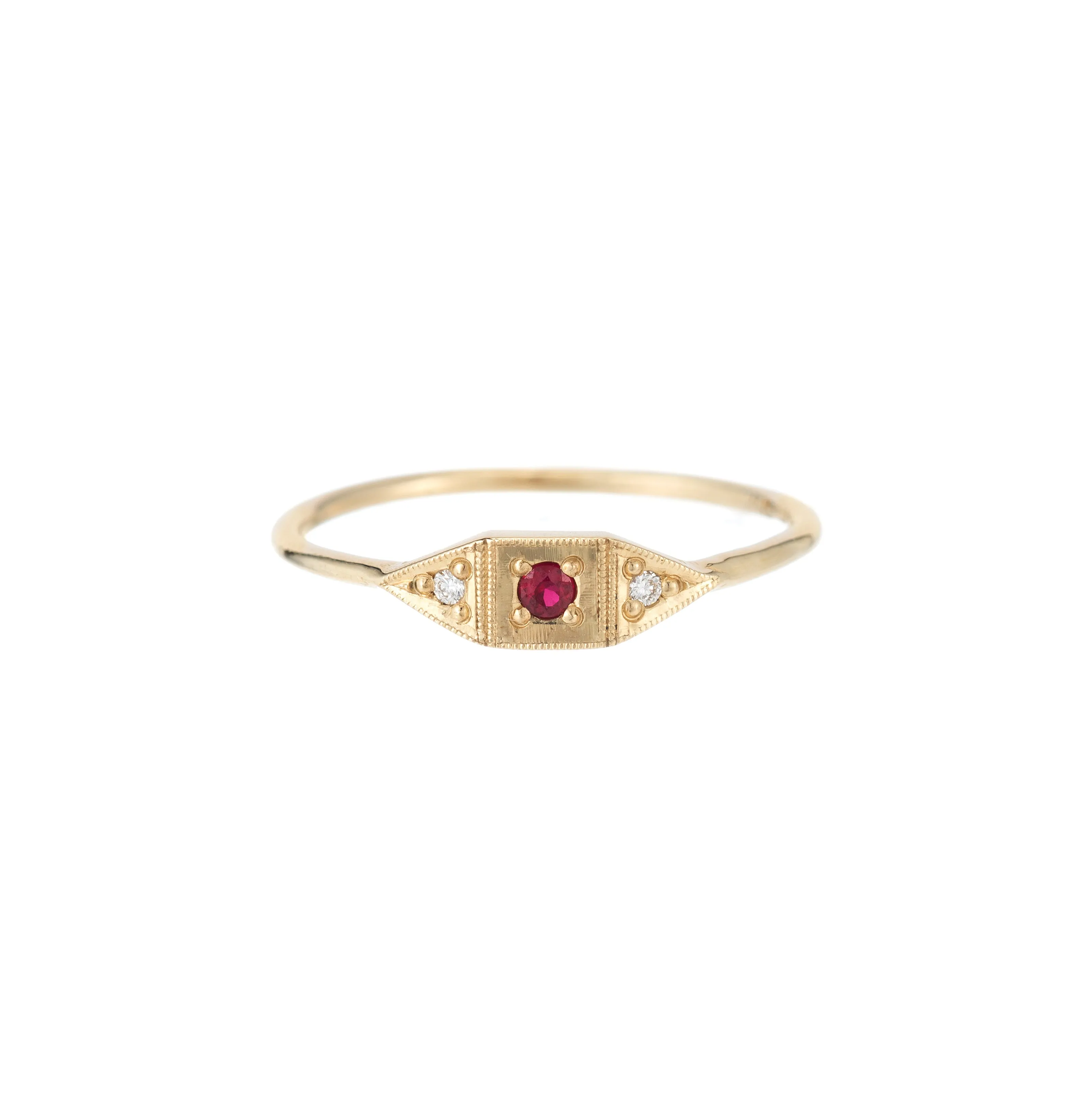 Ruby Mini Deco Point Ring