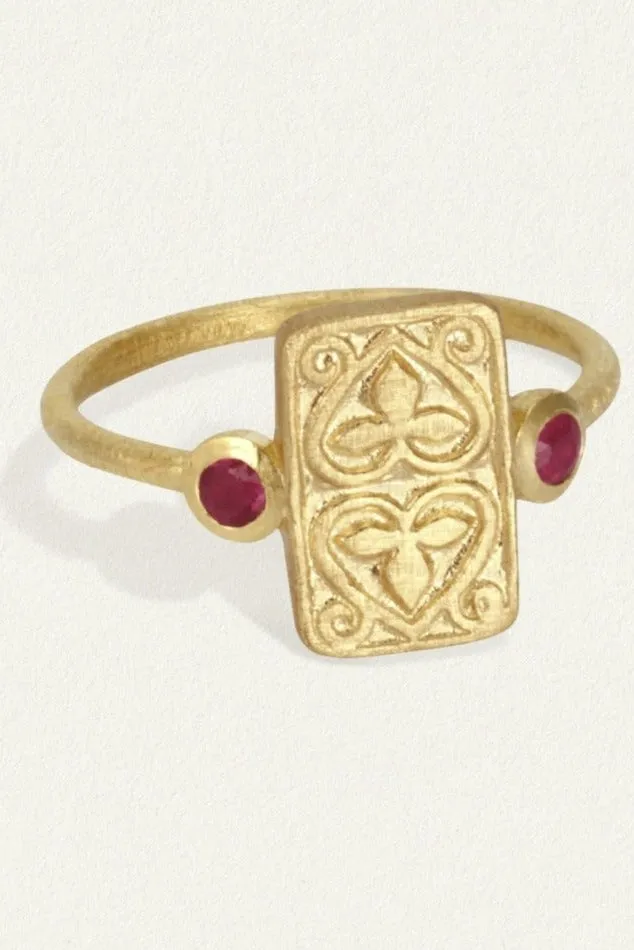 Ruby Seal Ring Gold Vermeil