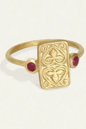 Ruby Seal Ring Gold Vermeil