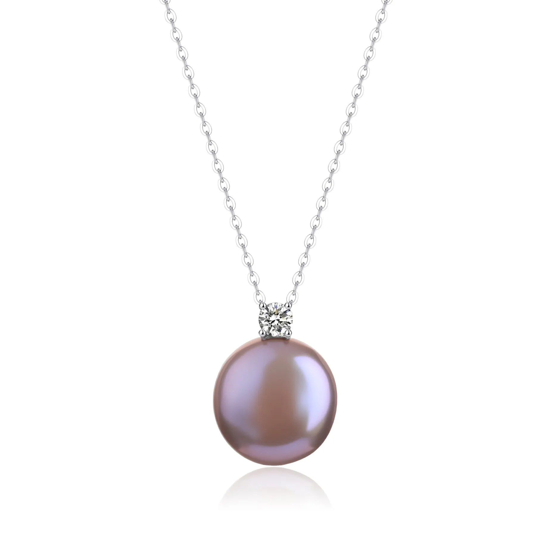 Sasha Purple Coin Baroque Pearl Pendant Necklace