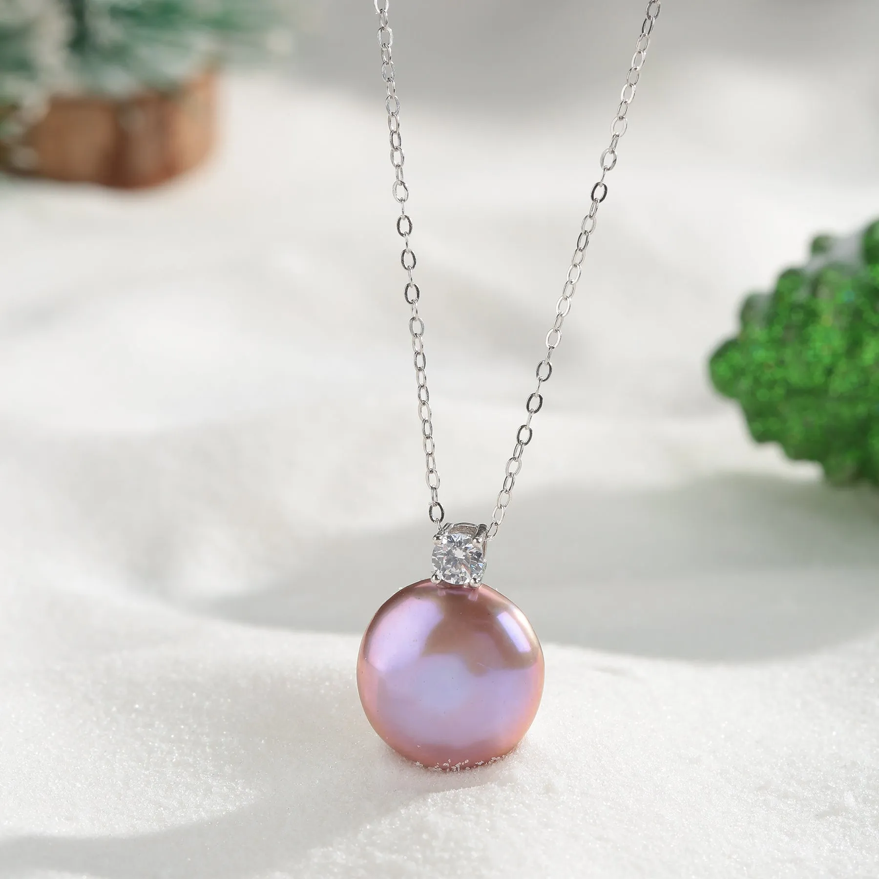 Sasha Purple Coin Baroque Pearl Pendant Necklace