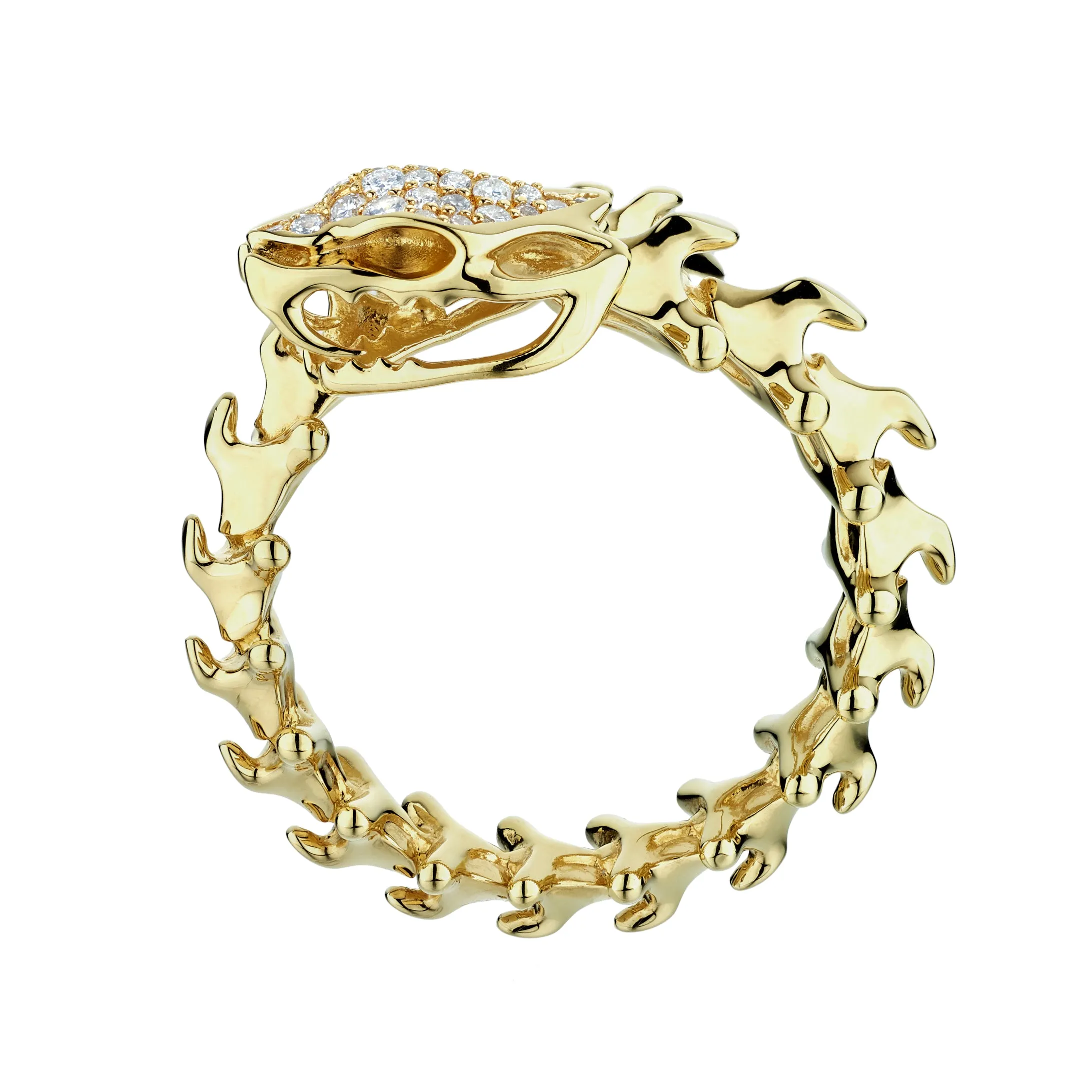 Serpent's Trace Wrap Ring - Yellow Gold Vermeil & Diamond Pavé