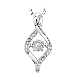 Silver Fluttering Diamond Pendant ROL1031-SSWD