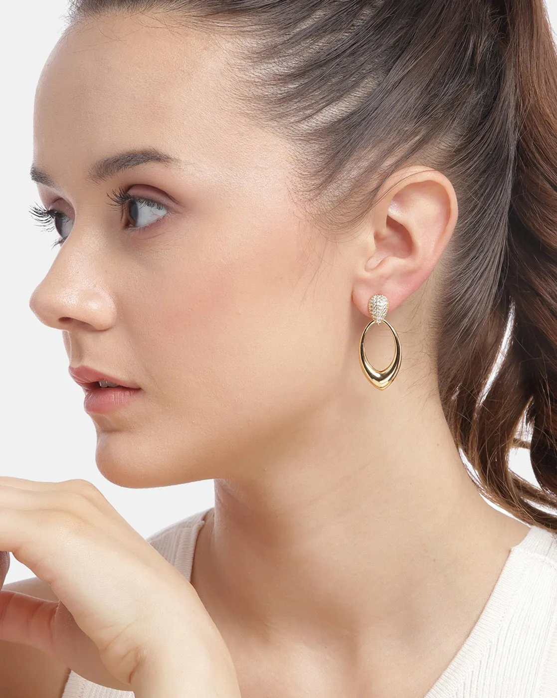 Silver - Toned Contemporary Ear Cuff Earrings