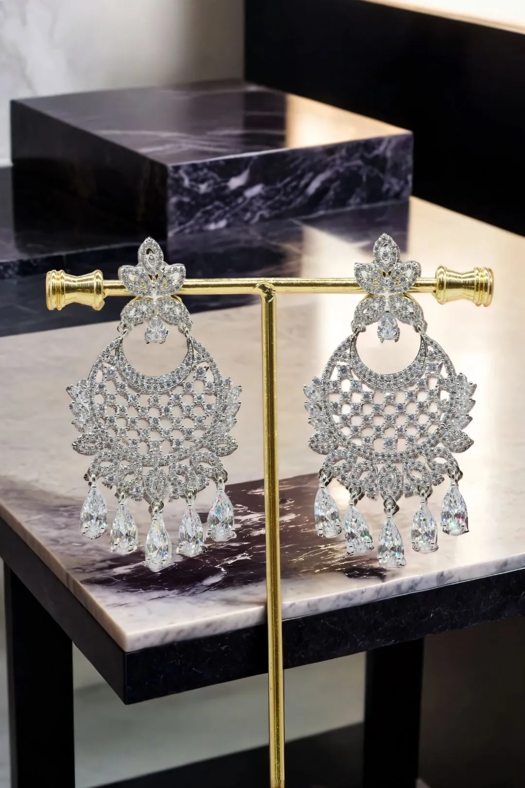 Siya - AD Chandbali Earrings