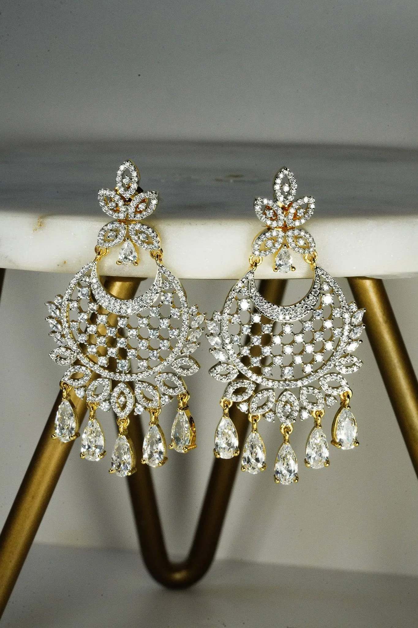 Siya - AD Chandbali Earrings