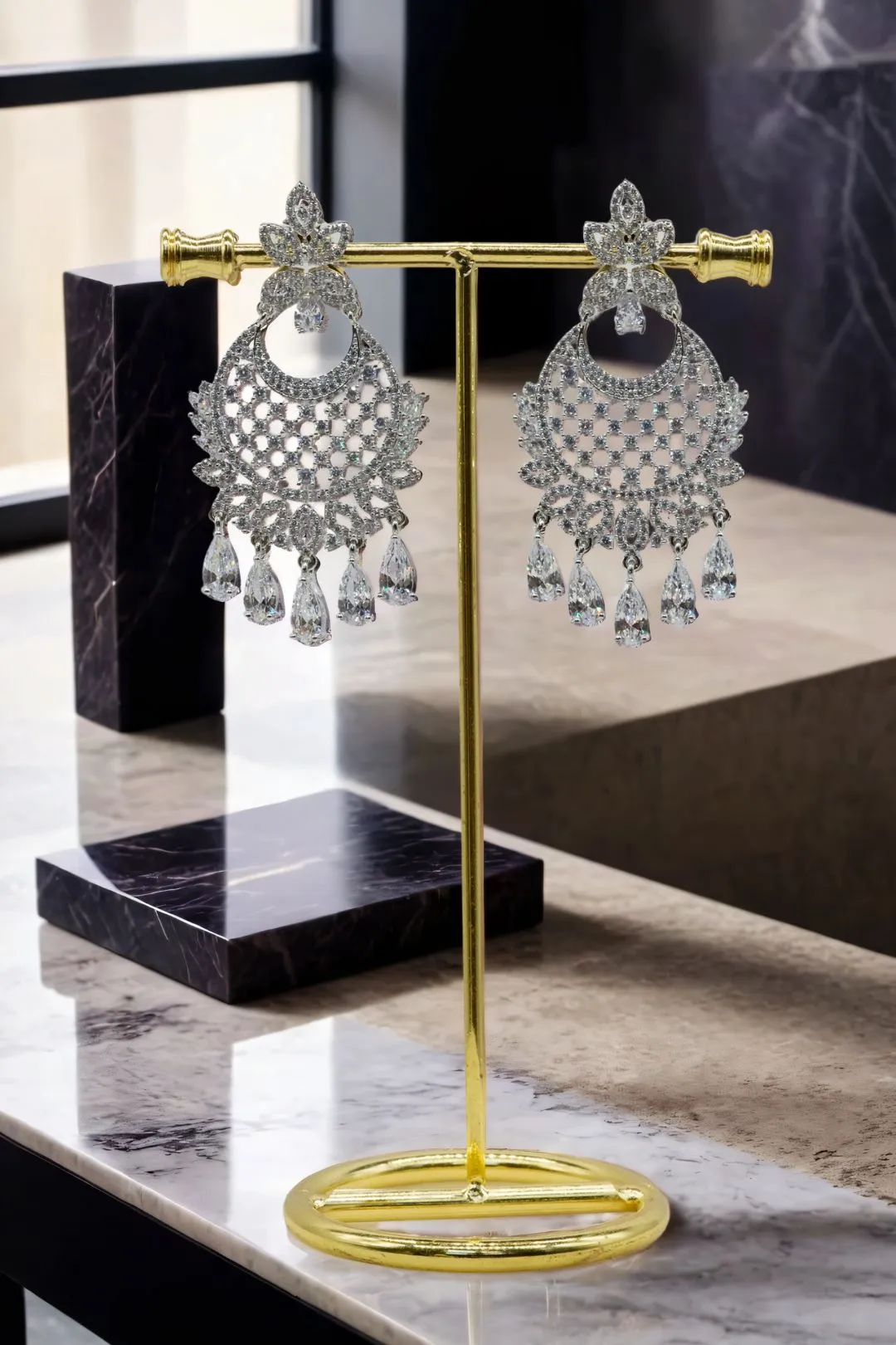 Siya - AD Chandbali Earrings