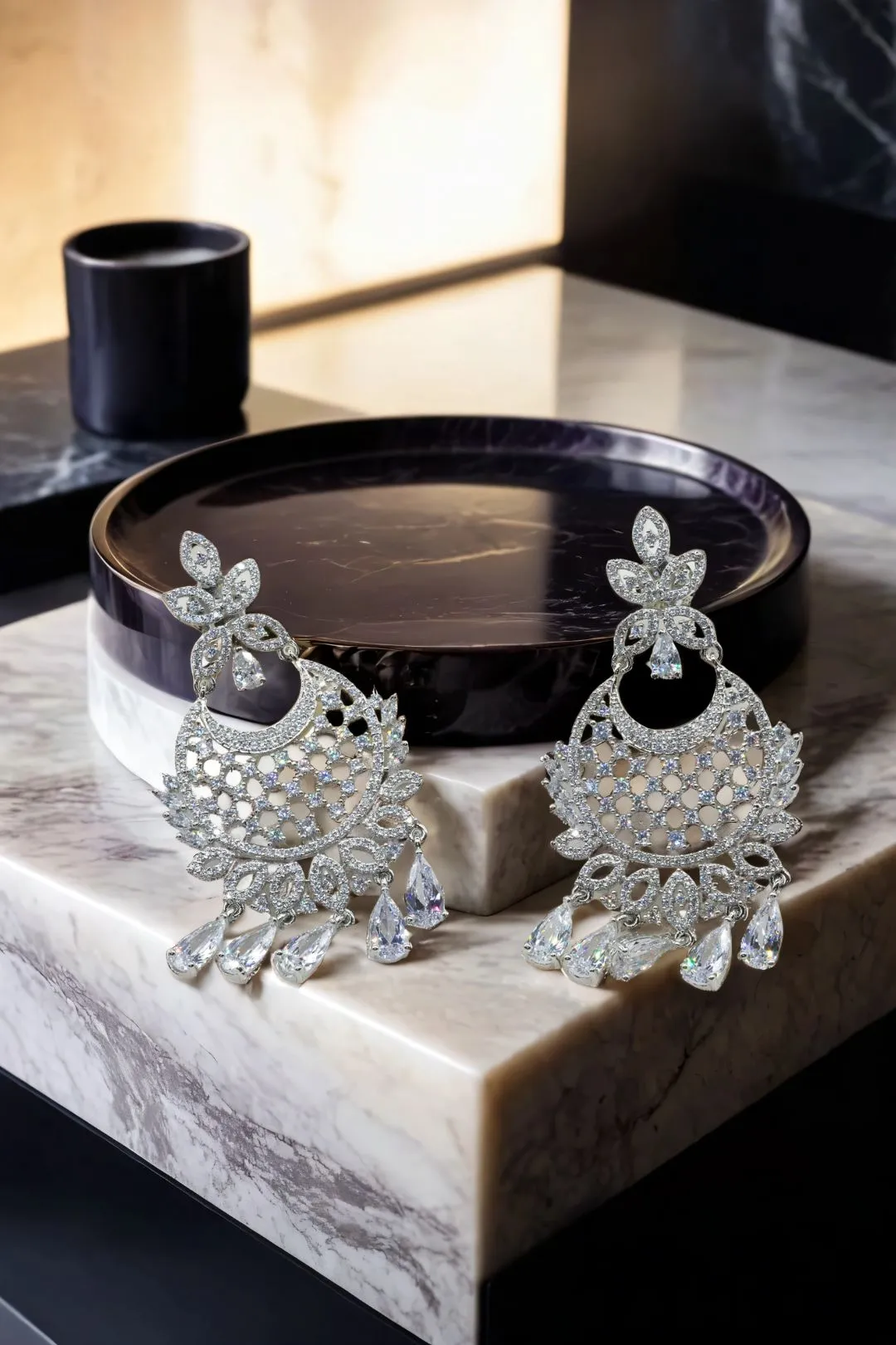 Siya - AD Chandbali Earrings