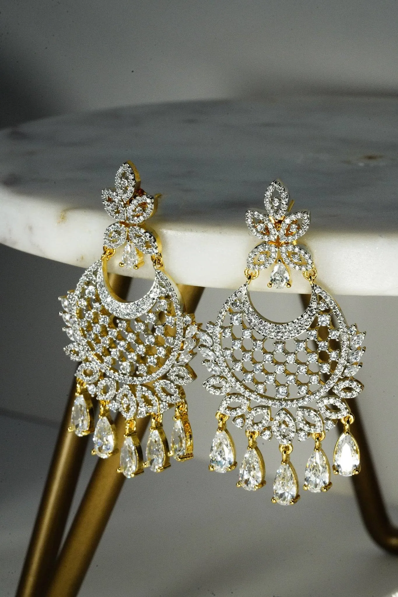 Siya - AD Chandbali Earrings