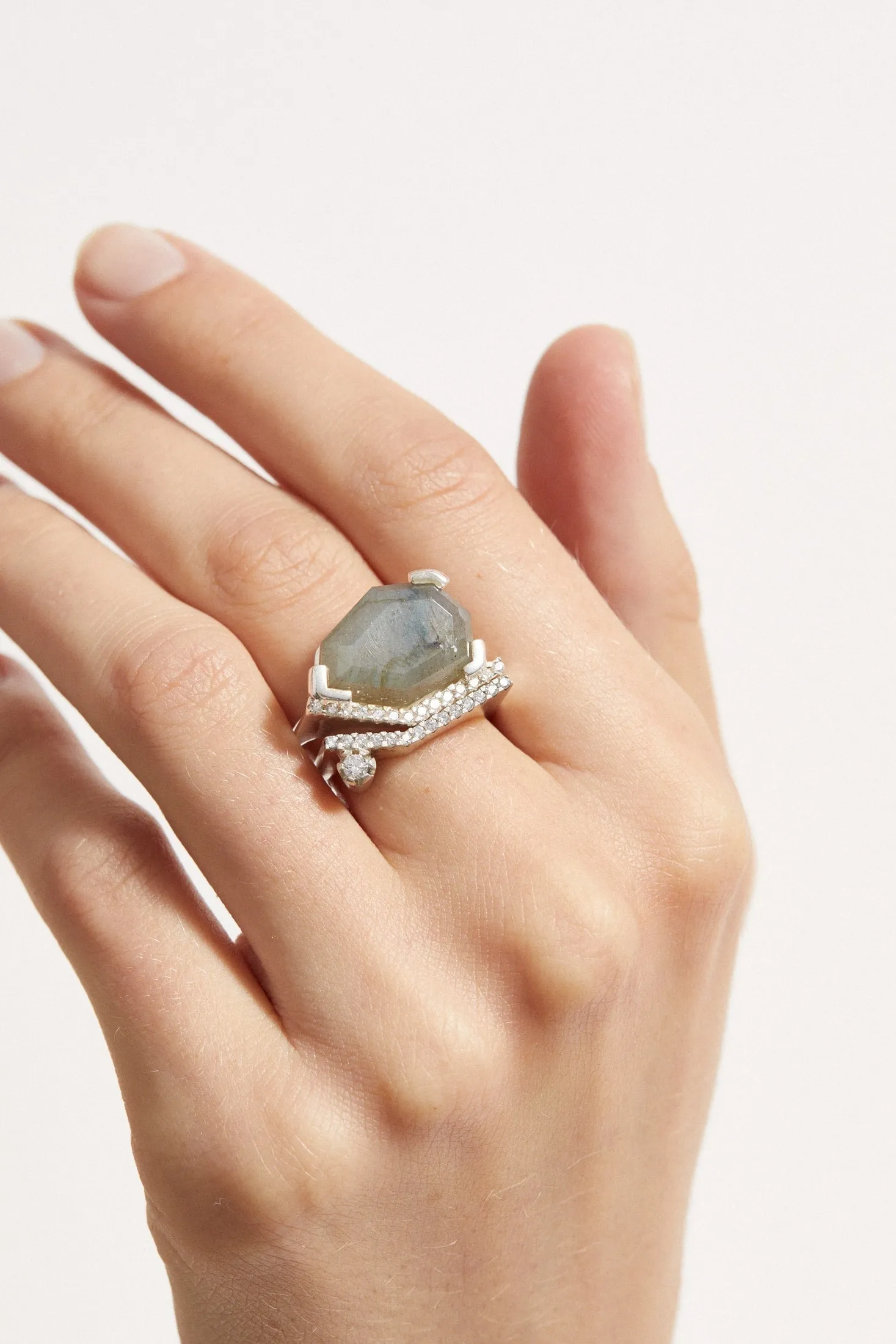 Slized Ring Maxi  |  Labradorite