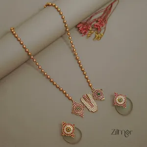 SN1011379 - Premium Antique AD Stone  Necklace with Earrings