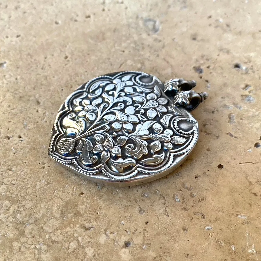 Sterling Silver Blossom Engraved Pendant