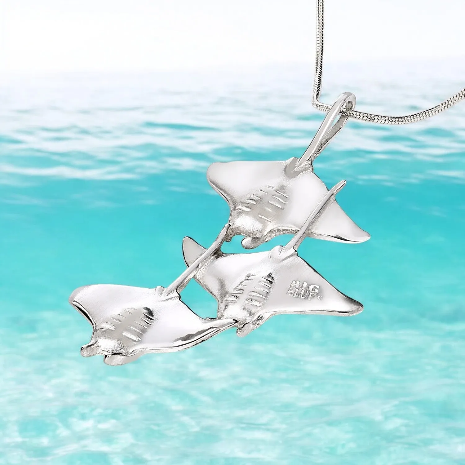 Stingray Necklace Sterling Silver- Manta Ray Necklace, Stingray Jewelry, Manta Ray Pendant, Scuba Diving Jewelry, Ocean Inspired Fine Jewelry