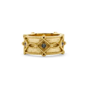 Victoria Ring Band - Gold/Blue Labradorite