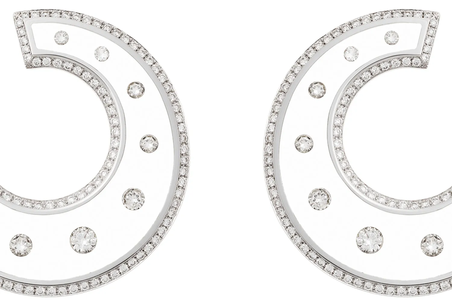 White Gold Universe Earrings